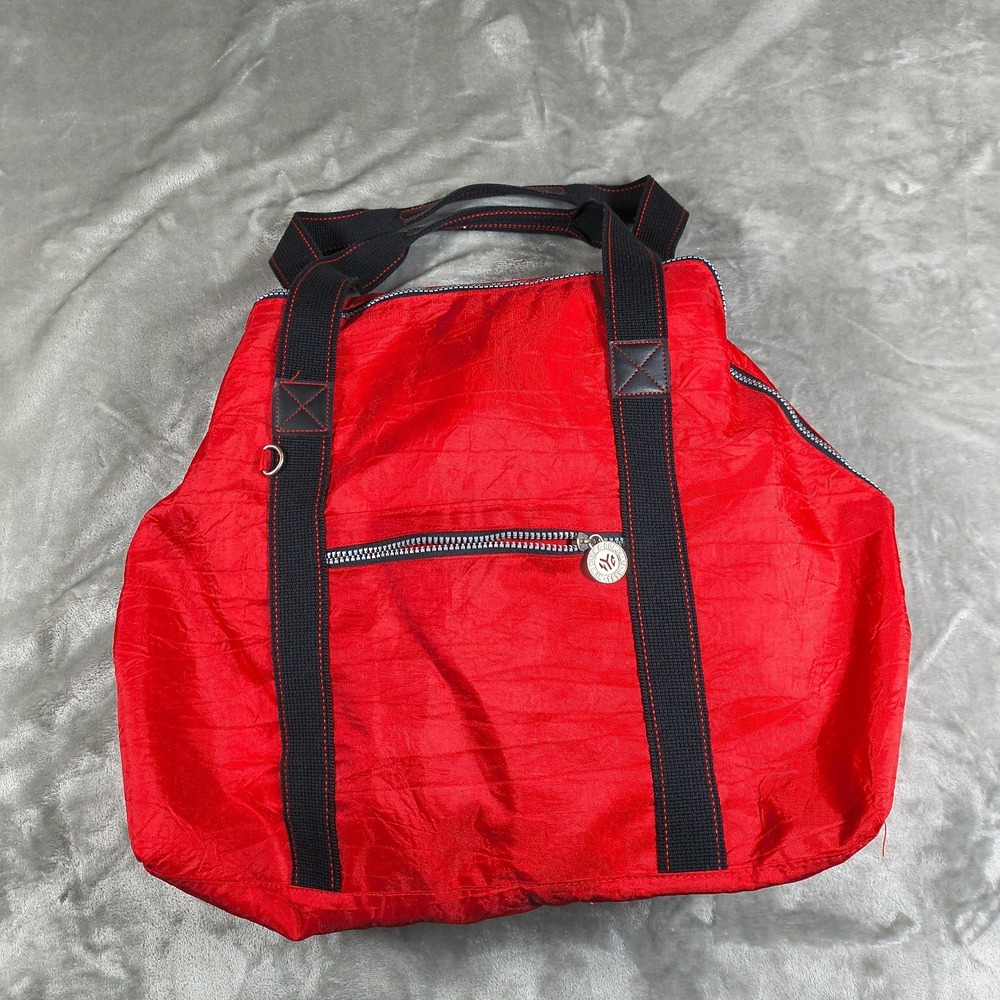Vintage New York Company Duffle Bag Red 1996 Retro NYC Token 90s Pockets 17x15